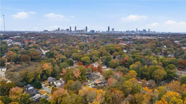 an aerial view of multiple house