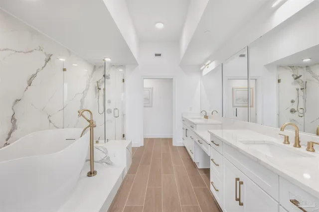 a bathroom with a shower