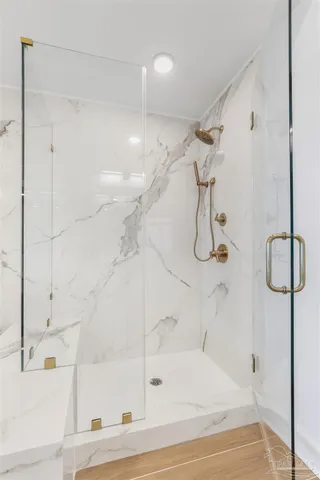 a view of cabinets and window