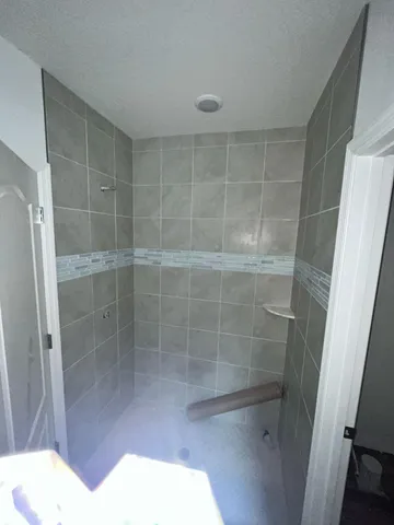 a bathroom with a shower
