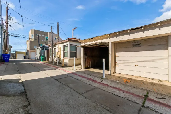 a front view of a building with street view