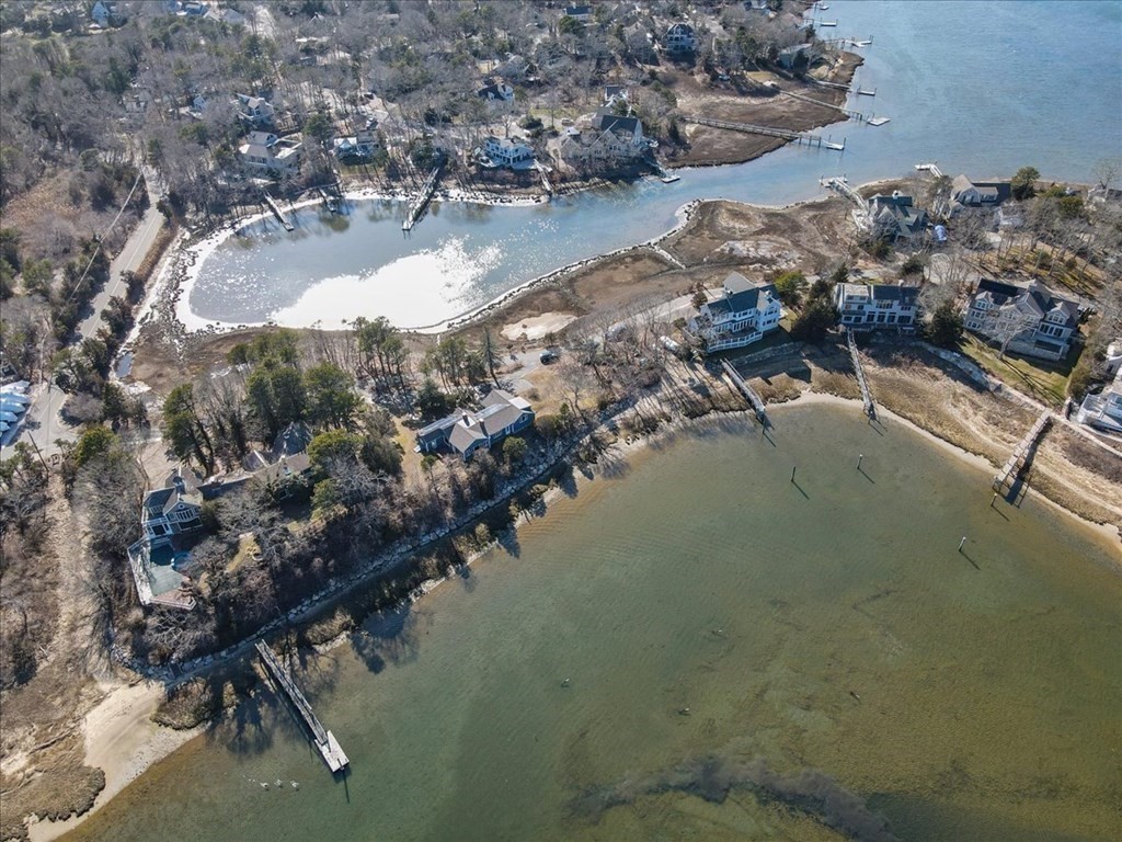 157 Daniels Island Road Mashpee, MA 02649 - Photo 28 of 41 an aerial view of ocean with residential house and outdoor space