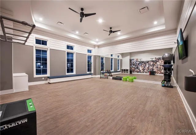 a view of an empty room with garage and window