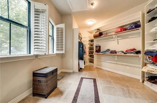 workspace with wooden floor and windows
