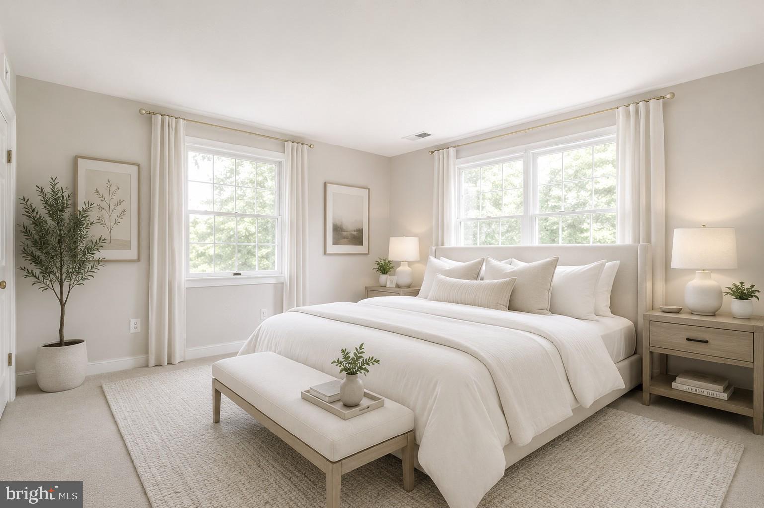 8500 Brook Road McLean, VA 22102 - Photo 26 of 44 a bedroom with a large bed and a potted plant