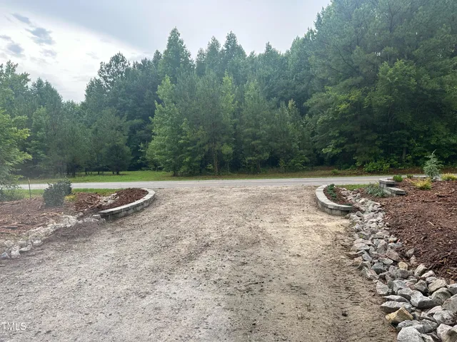 a view of a backyard with green space
