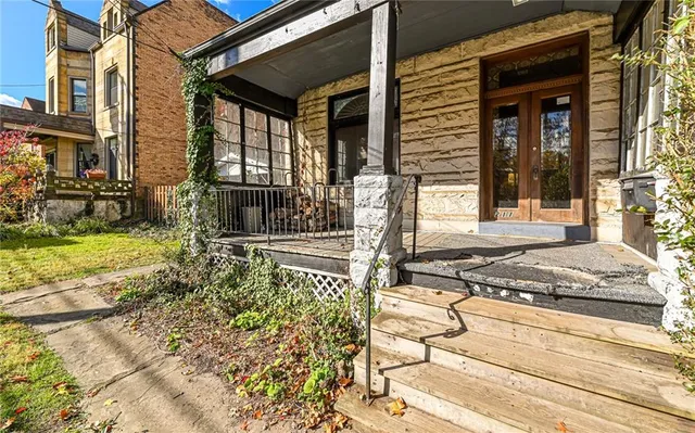 a car parked on the side of a street