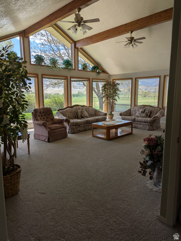 1040 West Mill Road Ferron, UT 84523 - Photo 43 of 117 Vaulted ceiling with exposed wood beams