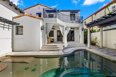 a view of a hall with a large window