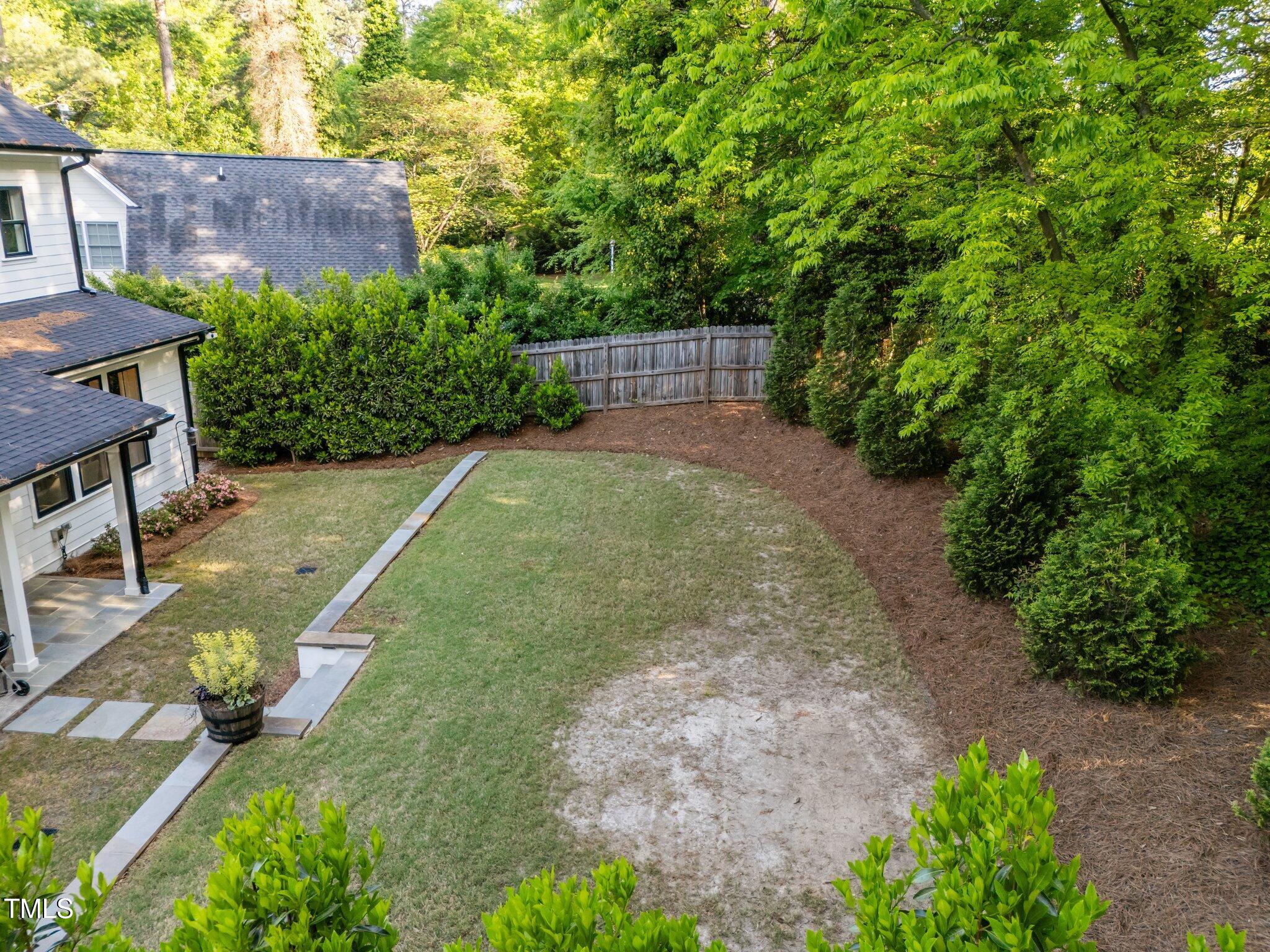 3316 Milton Road Raleigh, NC 27609 - Photo 40 of 50 a backyard of a house with lots of green space