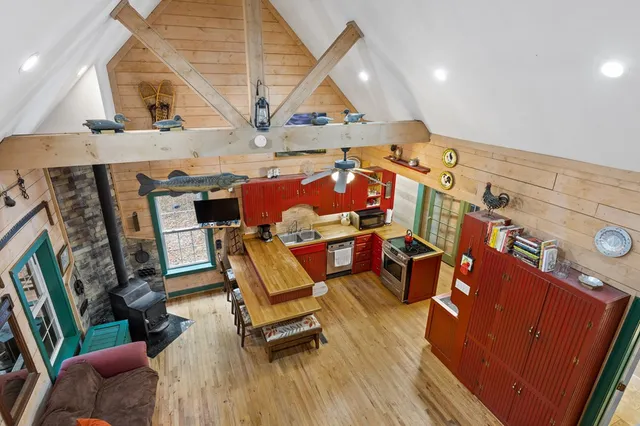 a view of a bench in a garden