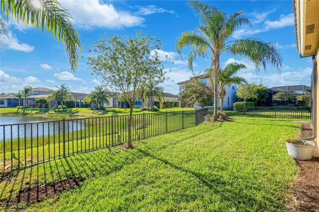 a view of a backyard with palm trees
