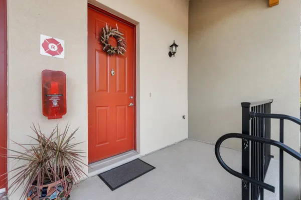 a front view of a house with entryway