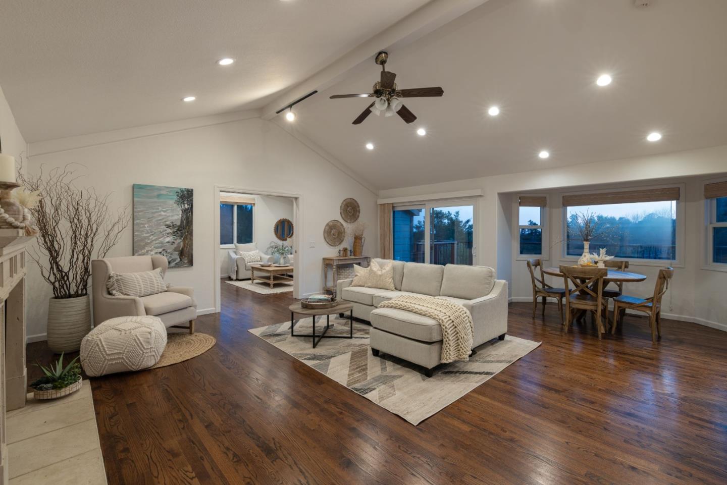573 Meadow Road Aptos, CA 95003 - Photo 20 of 53 a living room with furniture and view of kitchen