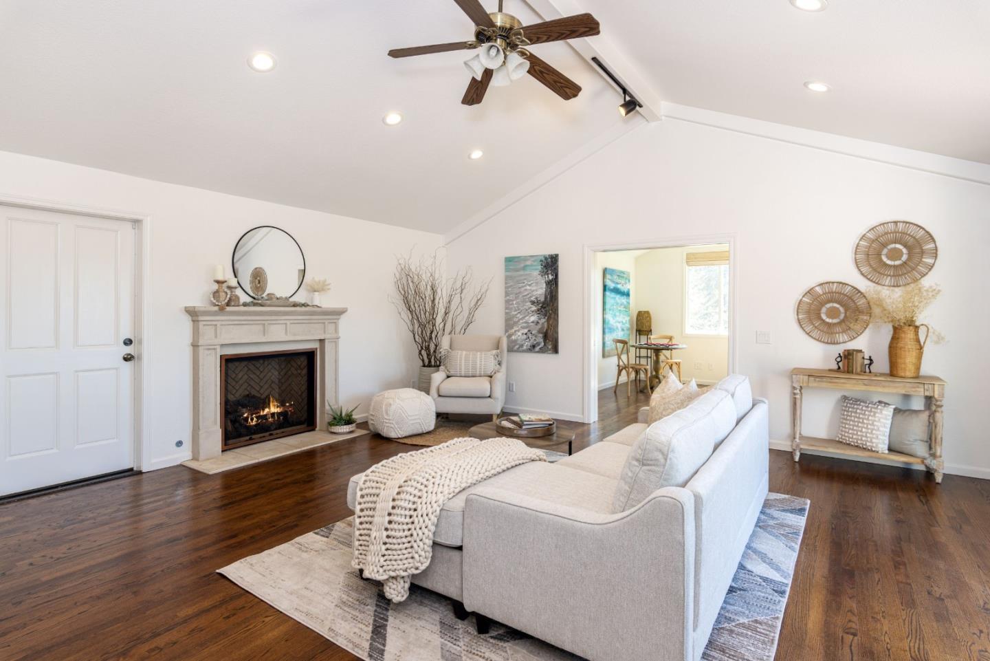 573 Meadow Road Aptos, CA 95003 - Photo 21 of 53 a living room with furniture and a fireplace