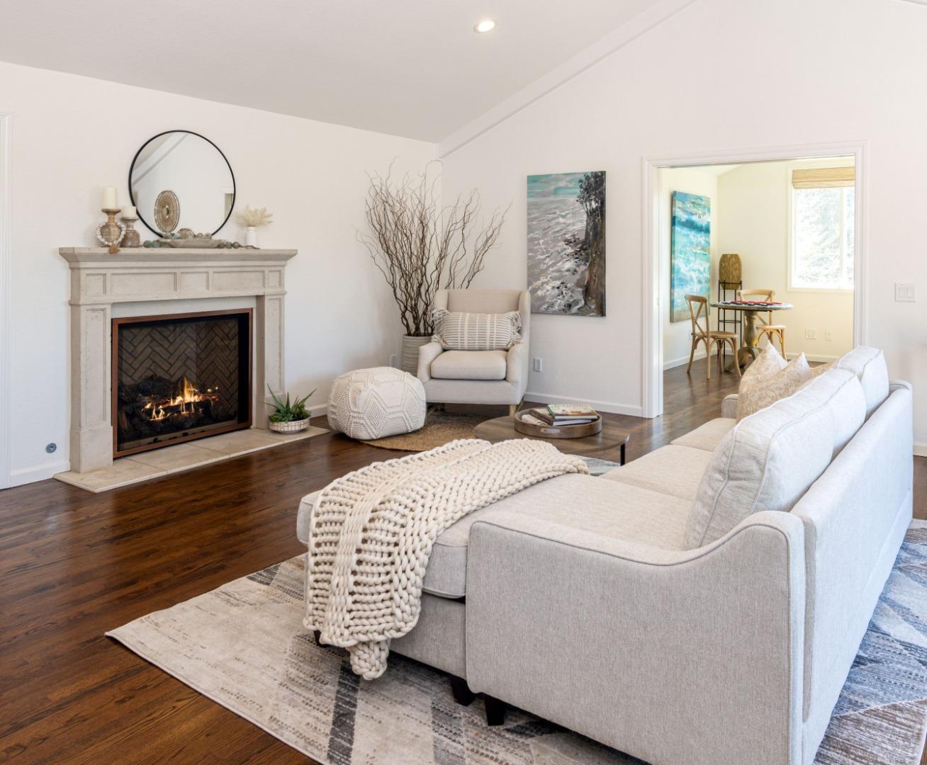 573 Meadow Road Aptos, CA 95003 - Photo 22 of 53 a living room with furniture and a fireplace