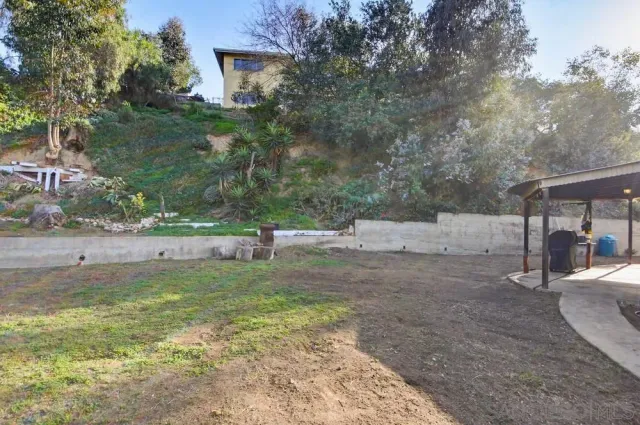 a view of a backyard