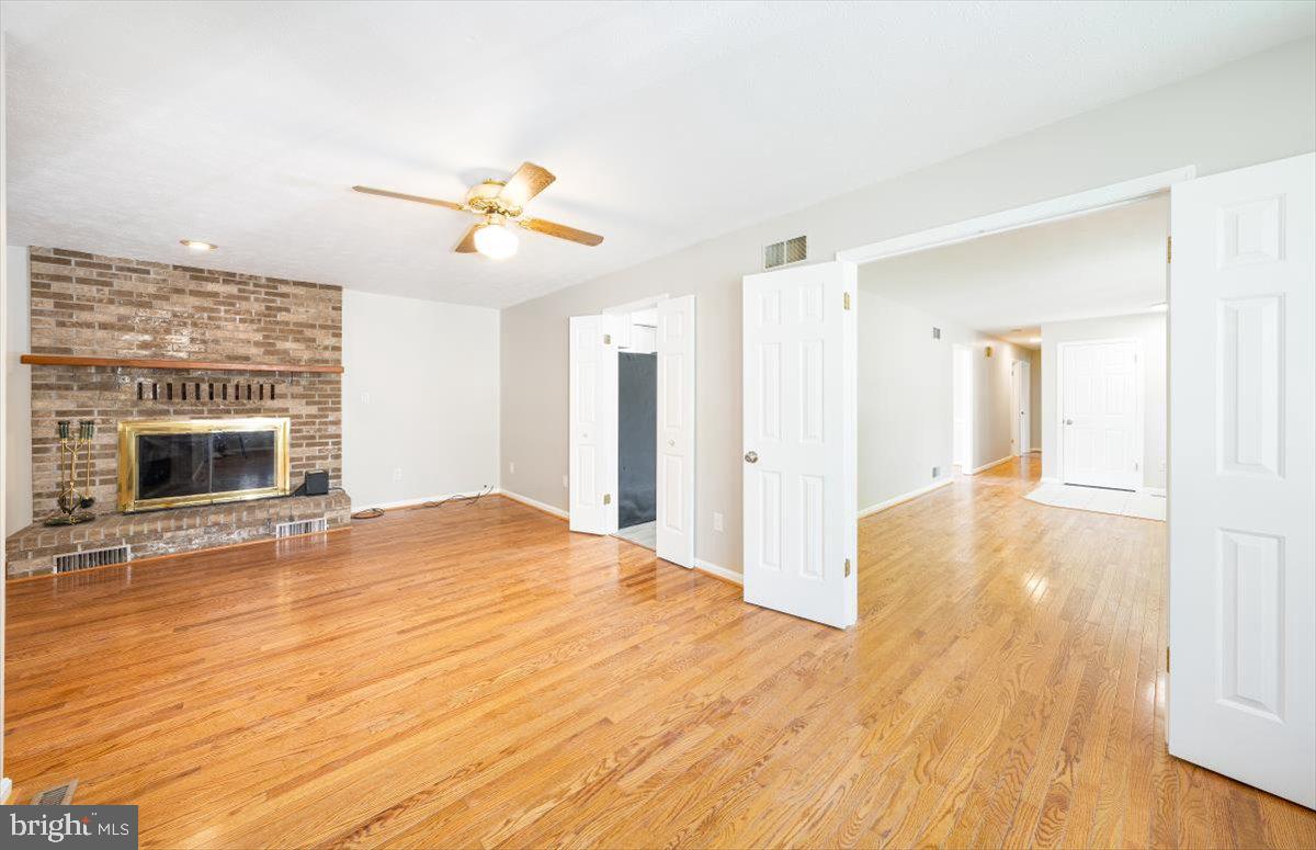 Family Room off Kitchen with Wood burning fireplac