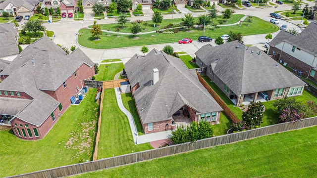 an aerial view of a house