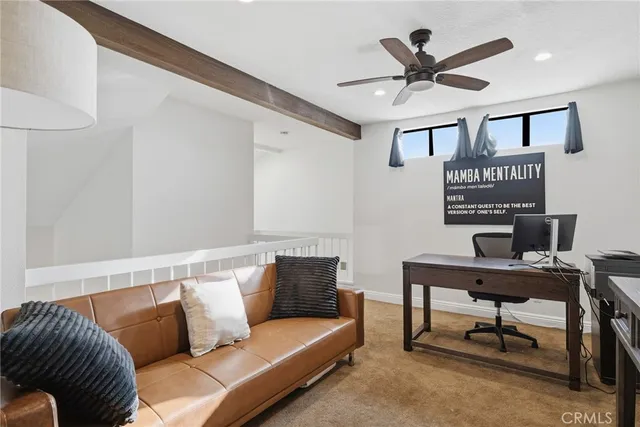 a view of a balcony with city view