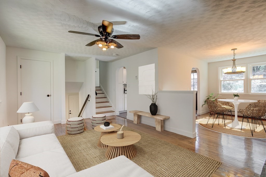 31 Sargent Road Bolton, MA 01740 - Photo 3 of 11 a view of a dining room with furniture a chandelier and wooden floor