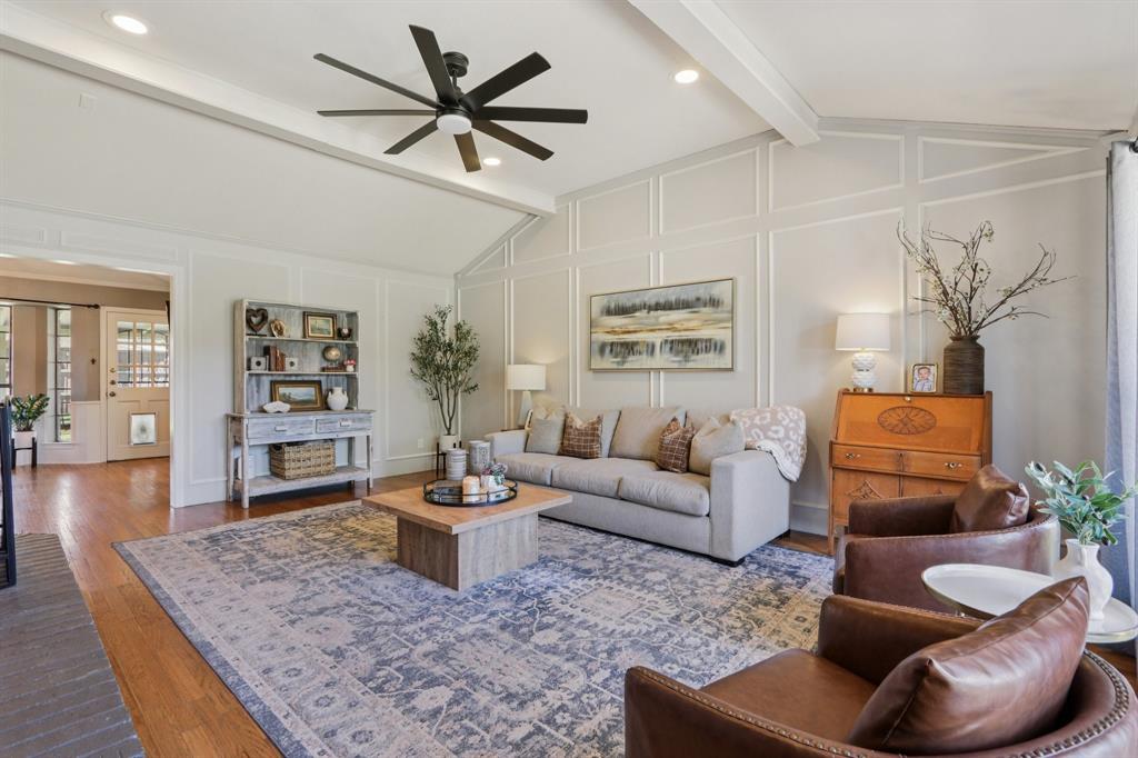 149 South Moore Road Coppell, TX 75019 - Photo 5 of 40 a living room with furniture and wooden floor