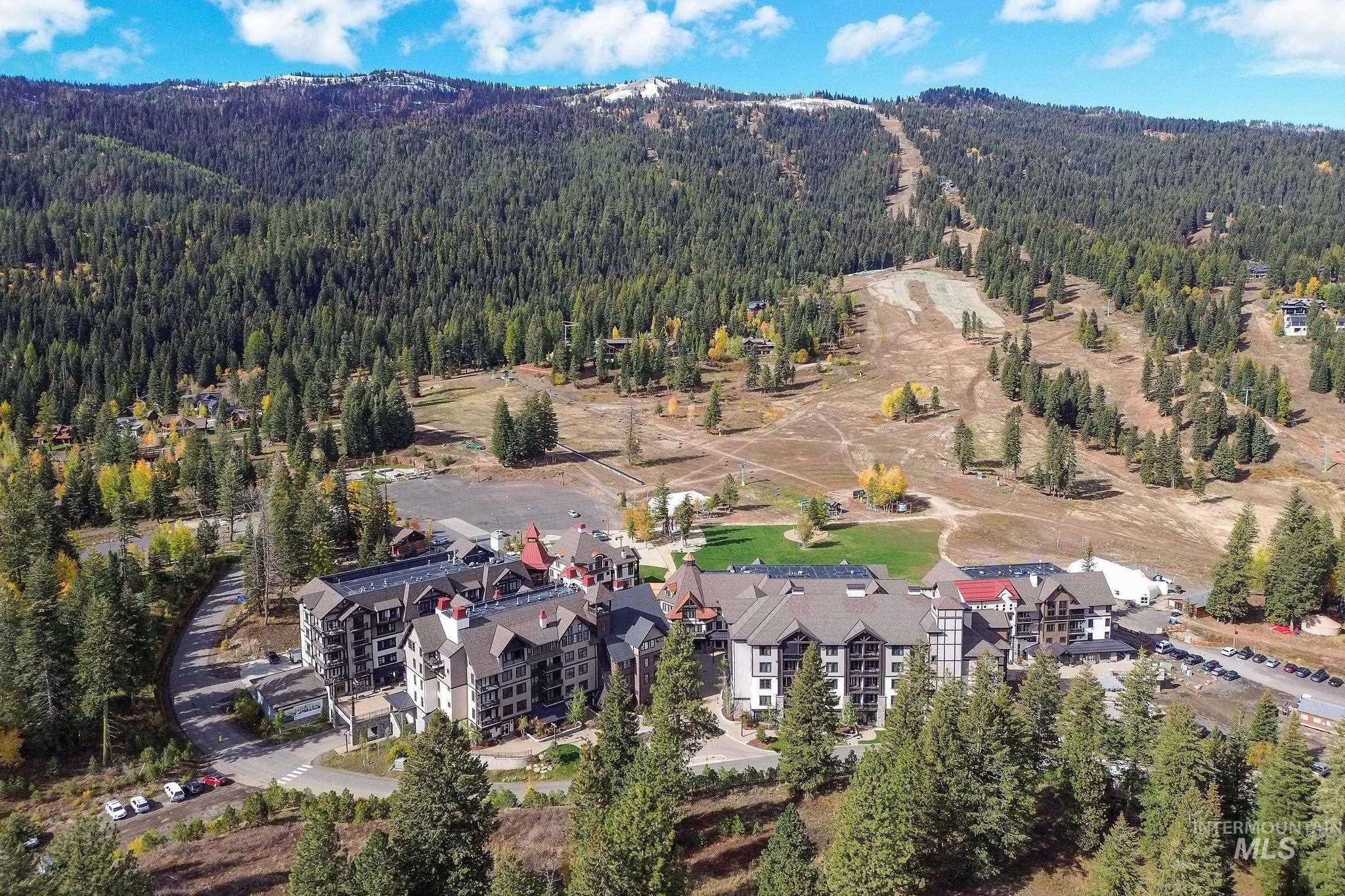 720 Village Drive, Unit 311 Donnelly, ID 83615 - Photo 31 of 37 Aerial view of property and surrounding area with a forest