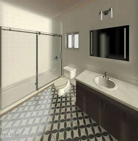 a bathroom with a sink a mirror and bathtub