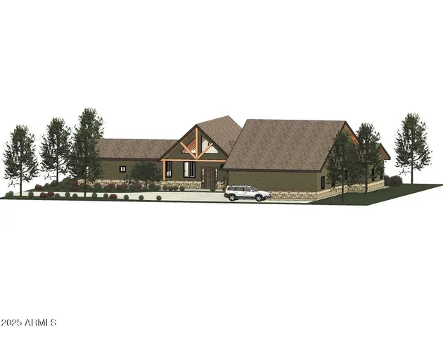 a front view of house with a garden