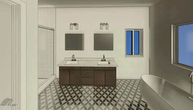 a kitchen with a stove a refrigerator and a cabinets