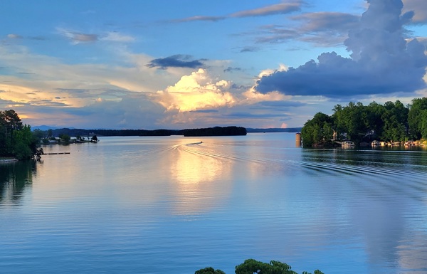 516 Hillandale Road Seneca, SC 29672 - Photo 44 of 50 This serene waterfront setting offers expansive views of tranquil waters under an open sky.
