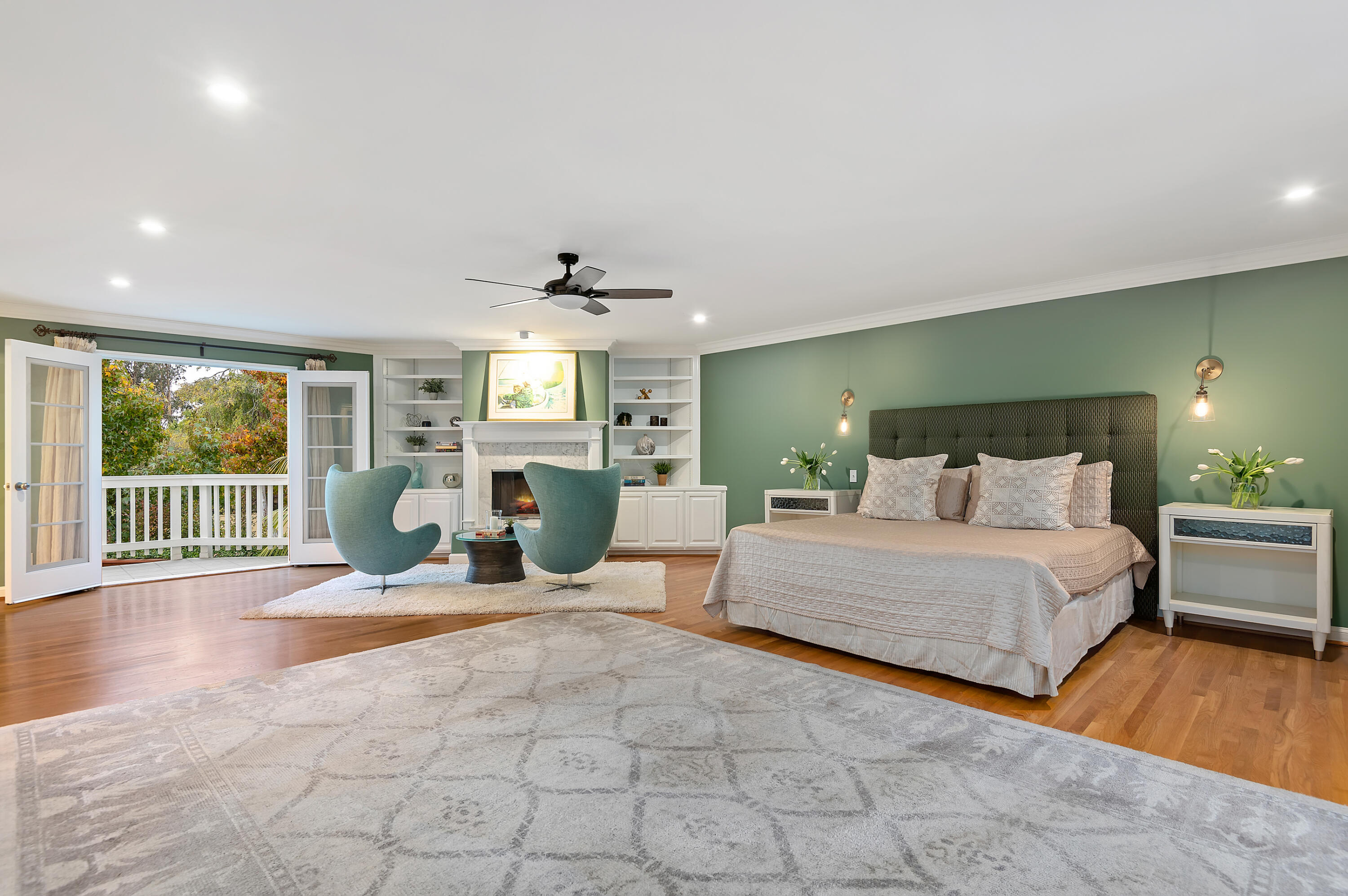 189 Hermosillo Road Montecito, CA 93108 - Photo 26 of 47 a spacious bedroom with a large bed and a window