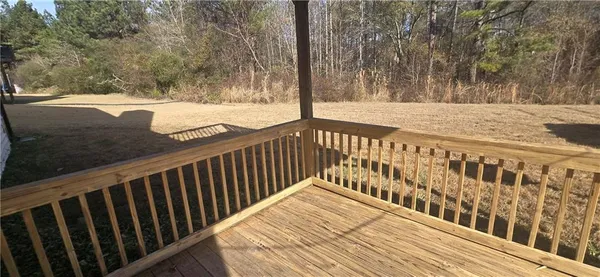 a view of wooden deck