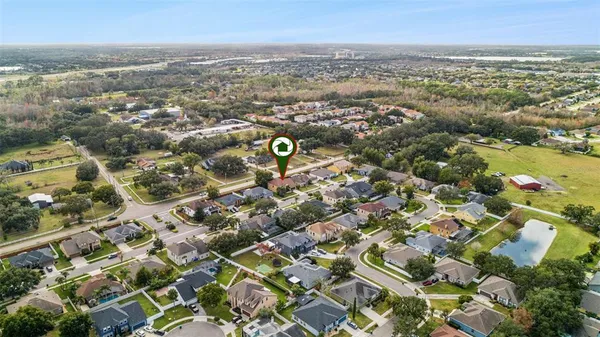 an aerial view of multiple house