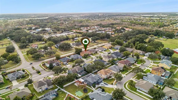 an aerial view of multiple house