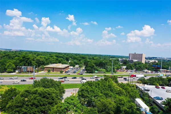 a view of a city with tall buildings