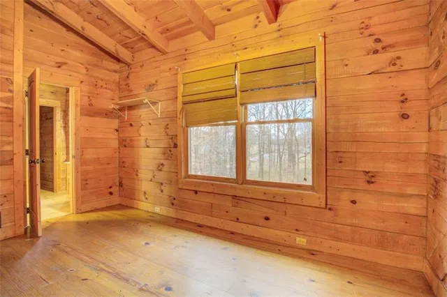 a view of a wooden door