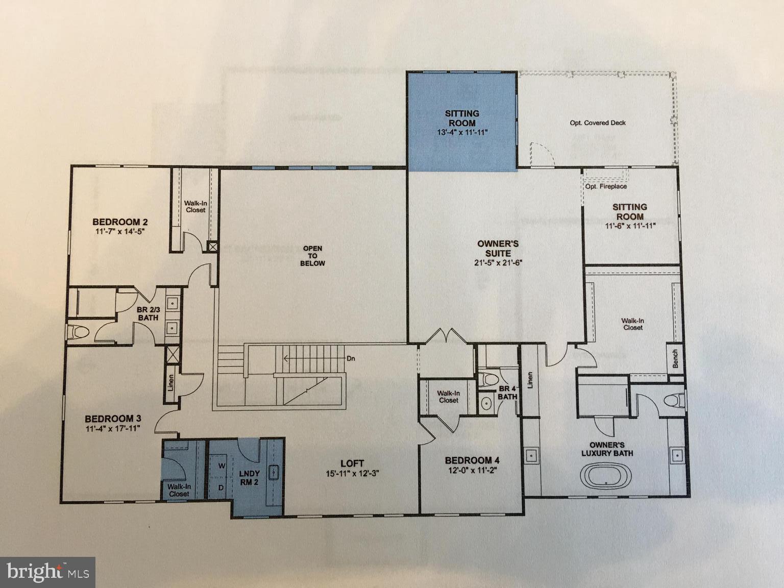 23075 Red Sunset Place Aldie, VA 20105 - Photo 88 of 89 2nd floor plan w/ 2nd floor laundry & sitting rm