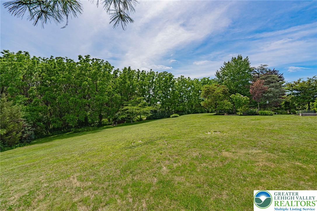 4542 Springfield Drive Coplay, PA 18037 - Photo 72 of 89 A sprawling green lawn extends towards a lush tree line, framed by a serene blue sky.