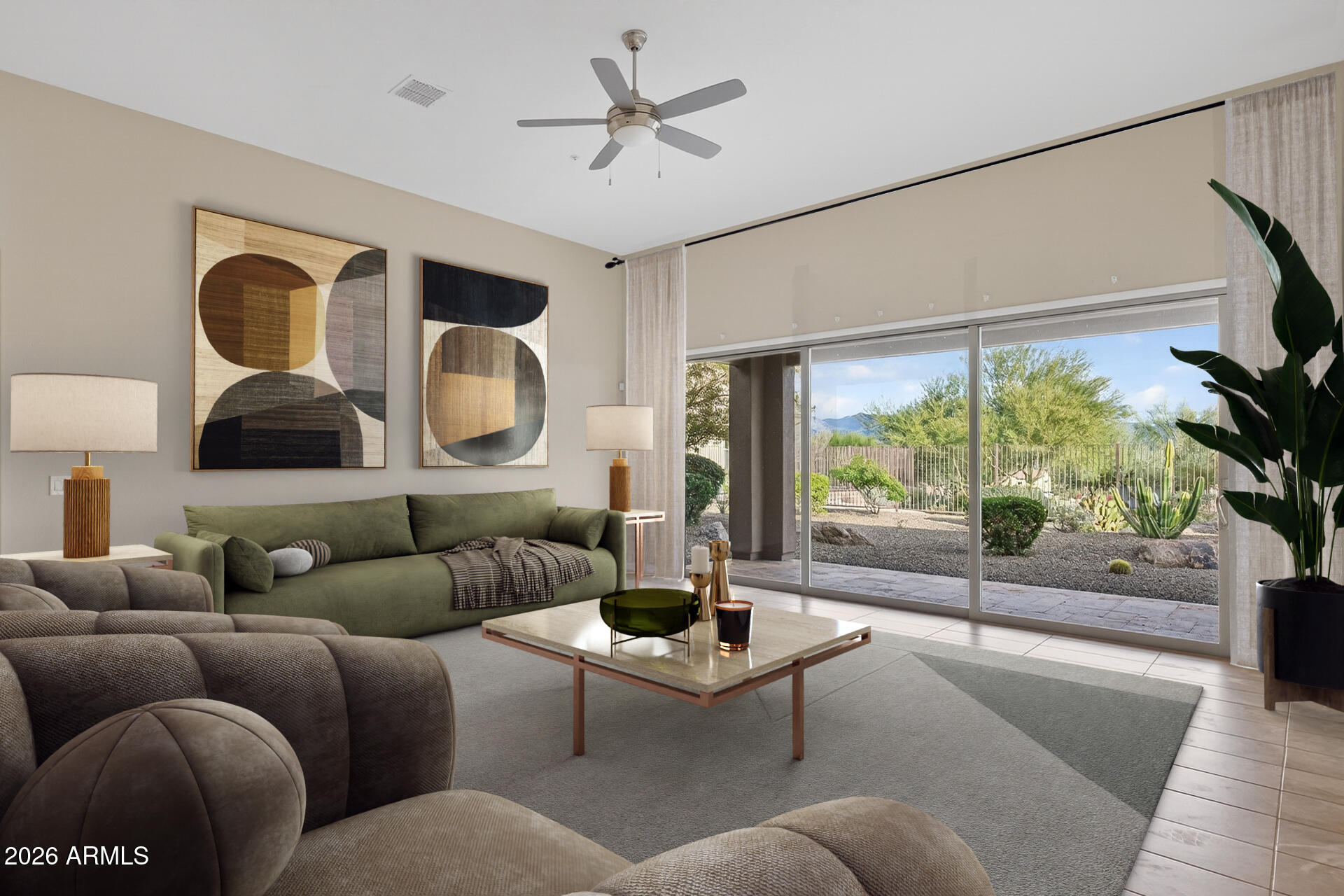 17662 Blaze Lane Rio Verde, AZ 85263 - Photo 18 of 68 a living room with furniture and a large window