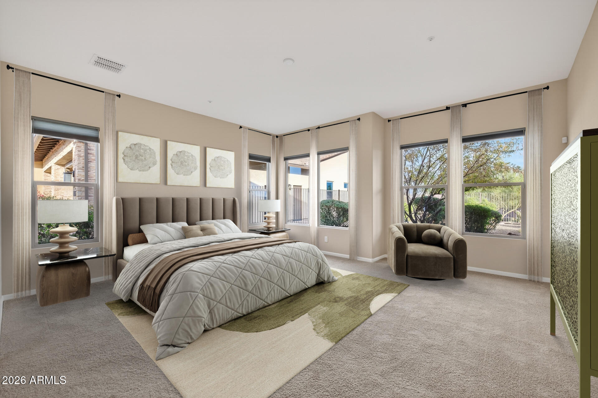 17662 Blaze Lane Rio Verde, AZ 85263 - Photo 20 of 68 a bedroom with a bed and a couch next to a window