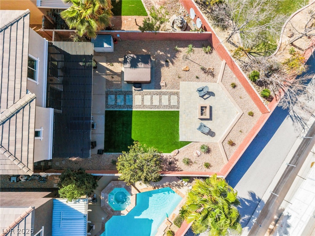 10206 Cider Mill Road Las Vegas, NV 89135 - Photo 27 of 39 Aerial of Backyard & Pool Size Homesite