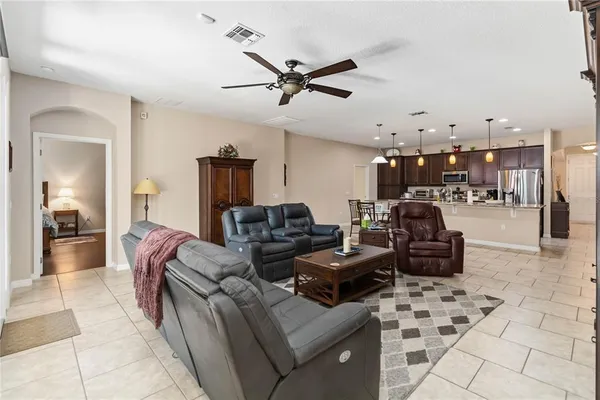 a living room with furniture