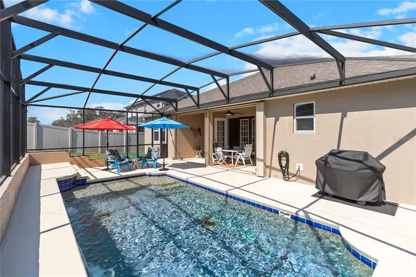 a outdoor space with the shower and couch