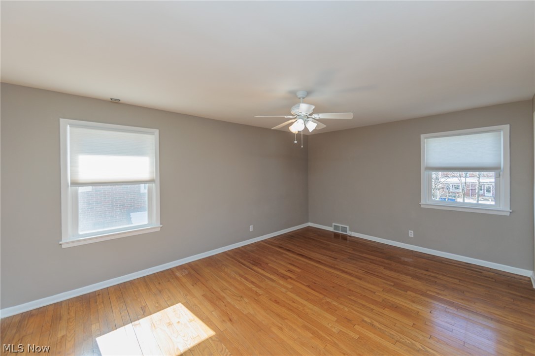 2444 Dysart Road Cleveland, OH 44118 - Photo 29 of 44 Spare room featuring ceiling fan and light wood-type flooring