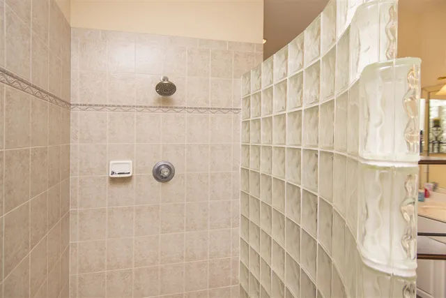 a bathroom with a shower