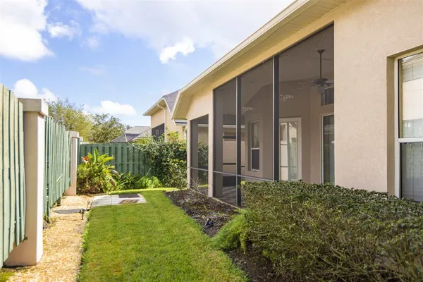 a view of a backyard with garden