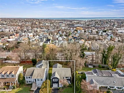an aerial view of a city