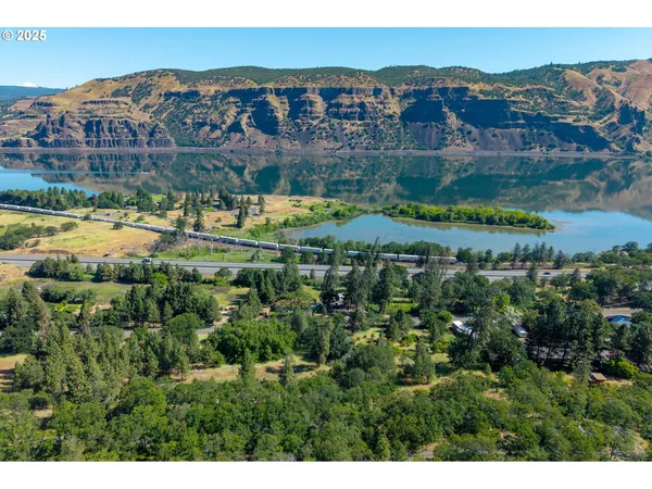 a view of a city with a mountain