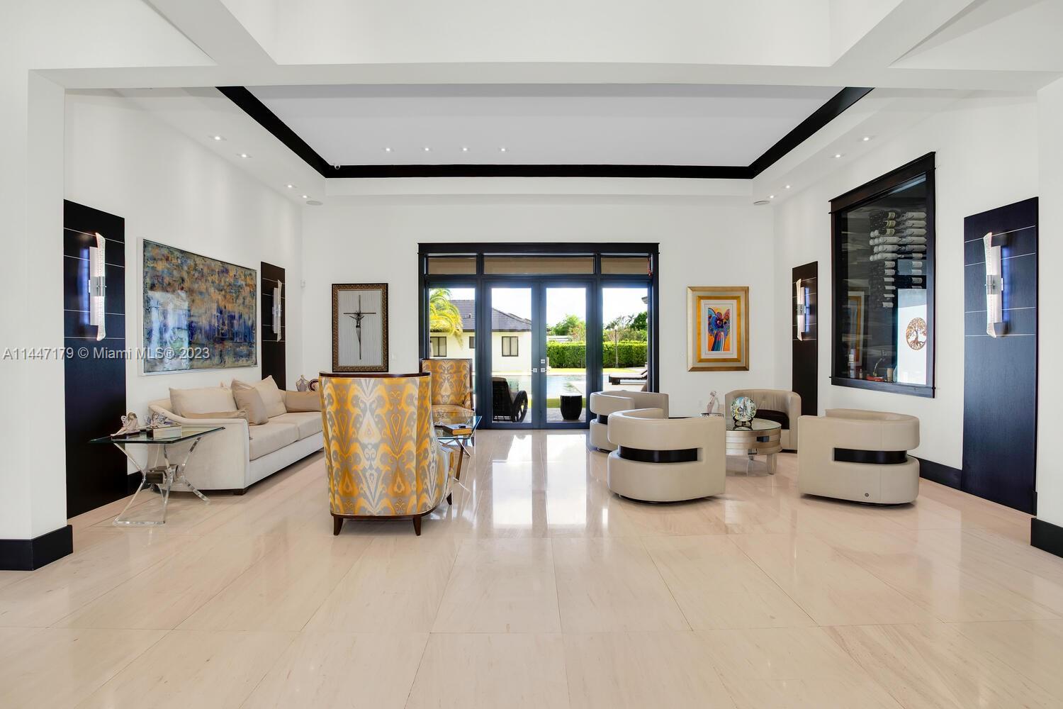 11880 Southwest 47th Street Miami, FL 33175 - Photo 12 of 61 a living room with furniture and floor to ceiling windows